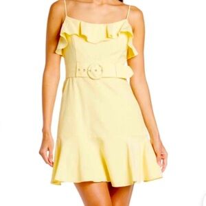 BCBGeneration Ruffled Belted Mini Dresa